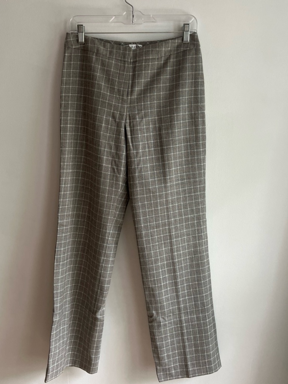 Gray Windowpane Dress Pants